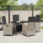 Garten Essgruppe mit Kissen 5 pcs Hellgrau Poly-Rattan