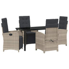 Garten Essgruppe mit Kissen 5 pcs Hellgrau Poly-Rattan