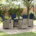 Garten Essgruppe mit Kissen 5 pcs Grau Poly-Rattan