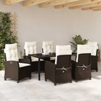 Garten Essgruppe mit Kissen 7 pcs Braun Poly-Rattan