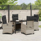 Garten Essgruppe mit Kissen 5 pcs Hellgrau Poly-Rattan