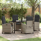 Garten Essgruppe mit Kissen 5 pcs Hellgrau Poly-Rattan