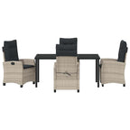 Garten Essgruppe mit Kissen 5 pcs Hellgrau Poly-Rattan