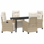 Garten Essgruppe mit Kissen 5 pcs Beige Poly-Rattan