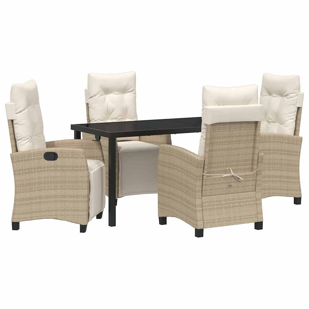 Garten Essgruppe mit Kissen 5 pcs Beige Poly-Rattan