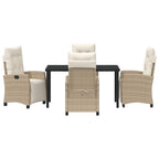 Garten Essgruppe mit Kissen 5 pcs Beige Poly-Rattan