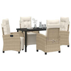 Garten Essgruppe mit Kissen 5 pcs Beige Poly-Rattan