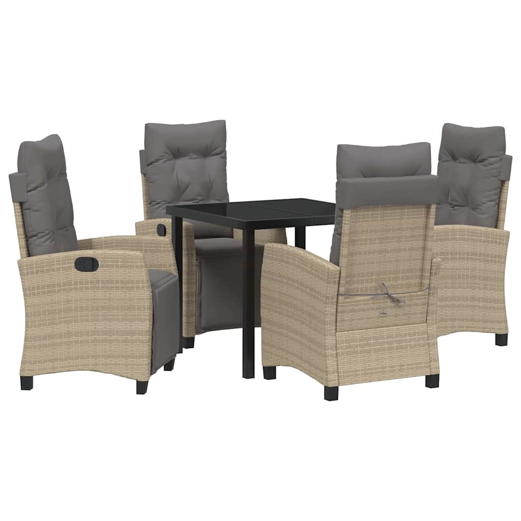 Garten Essgruppe mit Kissen 5 pcs Beige Poly-Rattan