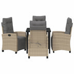 Garten Essgruppe mit Kissen 5 pcs Beige Poly-Rattan