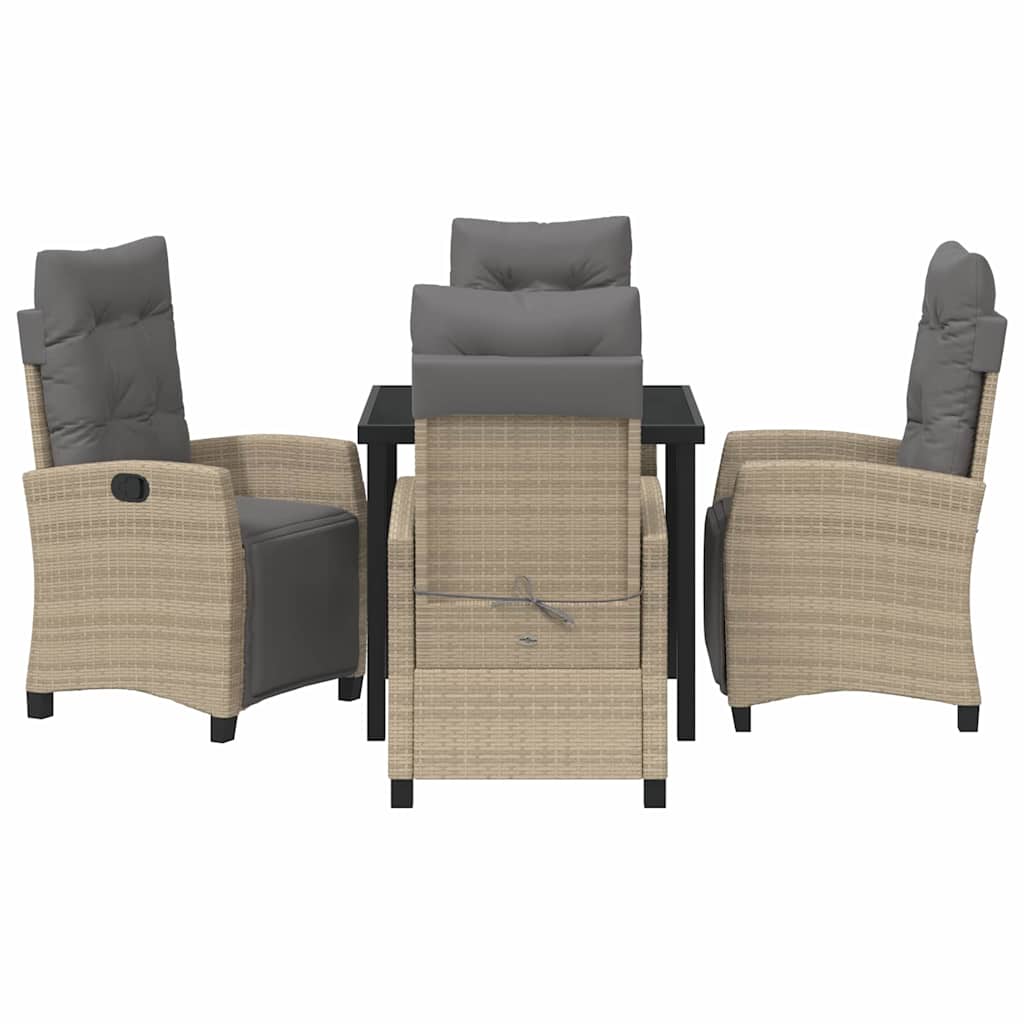 Garten Essgruppe mit Kissen 5 pcs Beige Poly-Rattan