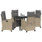 Garten Essgruppe mit Kissen 5 pcs Beige Poly-Rattan