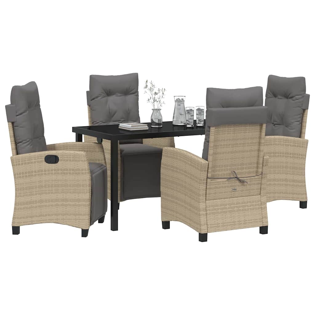 Garten Essgruppe mit Kissen 5 pcs Beige Poly-Rattan