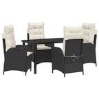 Garten Essgruppe mit Kissen 5 pcs Schwarz Poly-Rattan