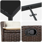 Garten Essgruppe mit Kissen 5 pcs Braun Poly-Rattan