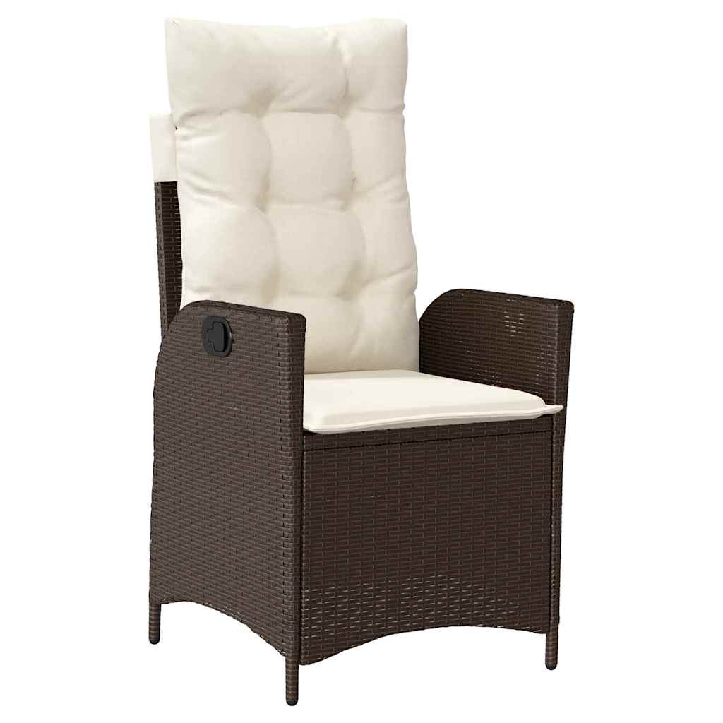 Garten Essgruppe mit Kissen 5 pcs Braun Poly-Rattan