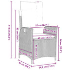 Garten Essgruppe mit Kissen 5 pcs Braun Poly-Rattan