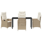 Garten Essgruppe mit Kissen 5 pcs Beige Poly-Rattan