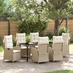 Garten Essgruppe mit Kissen 7 pcs Beige Poly-Rattan