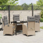 Garten Essgruppe mit Kissen 5 pcs Beige Poly-Rattan