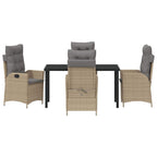 Garten Essgruppe mit Kissen 5 pcs Beige Poly-Rattan