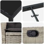Garten Essgruppe mit Kissen 7 pcs Hellgrau Poly-Rattan
