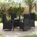 Garten Essgruppe mit Kissen 5 pcs Schwarz Poly-Rattan
