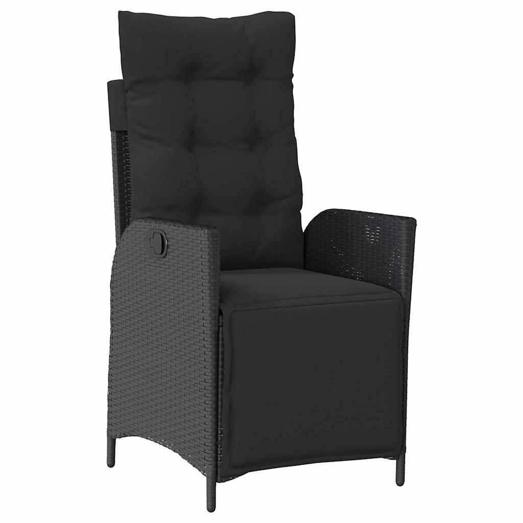 Garten Essgruppe mit Kissen 5 pcs Schwarz Poly-Rattan