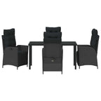 Garten Essgruppe mit Kissen 5 pcs Schwarz Poly-Rattan
