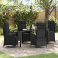 Garten Essgruppe mit Kissen 5 pcs Schwarz Poly-Rattan