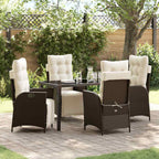 Garten Essgruppe mit Kissen 5 pcs Braun Poly-Rattan