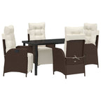 Garten Essgruppe mit Kissen 5 pcs Braun Poly-Rattan