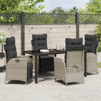 Garten Essgruppe mit Kissen 5 pcs Hellgrau Poly-Rattan