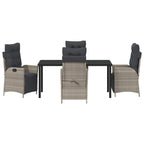 Garten Essgruppe mit Kissen 5 pcs Hellgrau Poly-Rattan