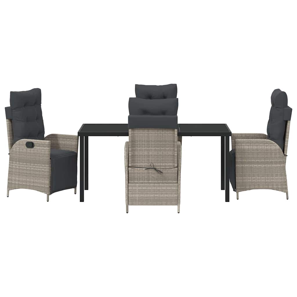 Garten Essgruppe mit Kissen 5 pcs Hellgrau Poly-Rattan