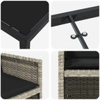 Garten Essgruppe 5 pcs Hellgrau Poly-Rattan