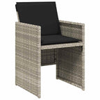Garten Essgruppe 5 pcs Hellgrau Poly-Rattan