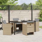 Garten Essgruppe 5 pcs Beige Poly-Rattan