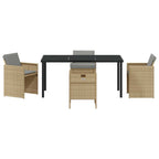 Garten Essgruppe 5 pcs Beige Poly-Rattan