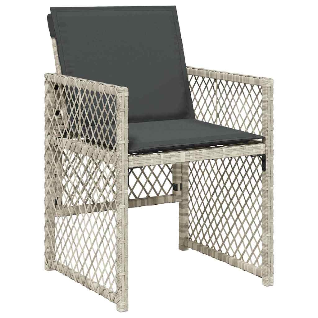 Garten Essgruppe 5 pcs Hellgrau Poly-Rattan