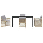 Garten Essgruppe 5 pcs Beige Poly-Rattan