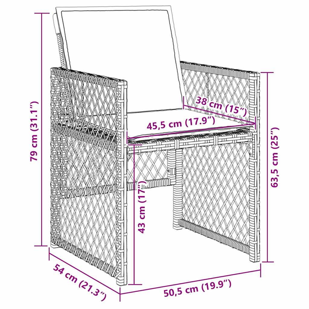Garten Essgruppe 5 pcs Beige Poly-Rattan