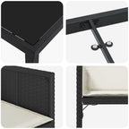 Garten Essgruppe 5 pcs Schwarz Poly-Rattan