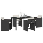 Garten Essgruppe 5 pcs Schwarz Poly-Rattan