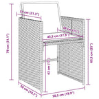 Garten Essgruppe 5 pcs Schwarz Poly-Rattan