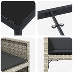 Garten Essgruppe 5 pcs Hellgrau Poly-Rattan