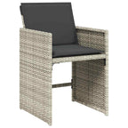 Garten Essgruppe 5 pcs Hellgrau Poly-Rattan