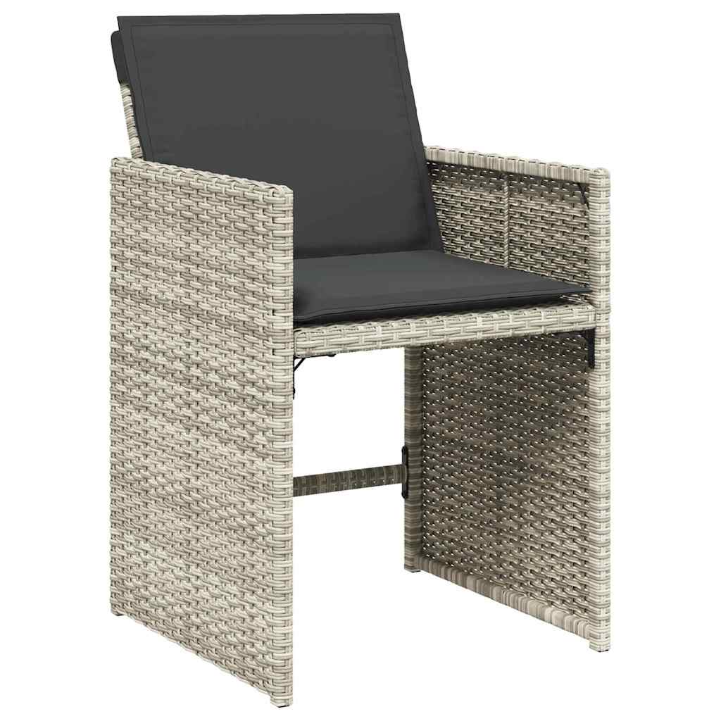 Garten Essgruppe 5 pcs Hellgrau Poly-Rattan