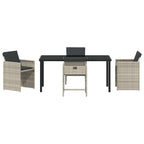 Garten Essgruppe 5 pcs Hellgrau Poly-Rattan