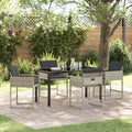 Garten Essgruppe 5 pcs Hellgrau Poly-Rattan