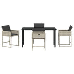 Garten Essgruppe 5 pcs Hellgrau Poly-Rattan